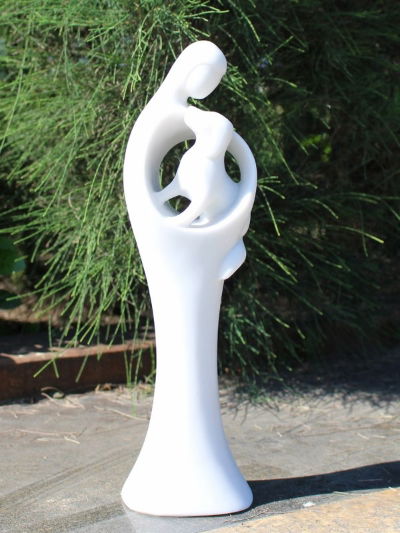 Garden Ornament FAITHFUL DOG WHITE Colour 36cm