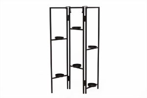 Fire Screen 3 Fold Candelabra Nite Lite Holders Black
