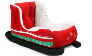 Christmas Pet Bed 55x25cm Red Sleigh