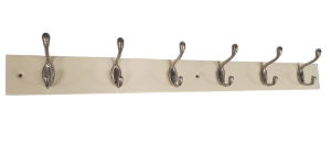 Coat Rack 6 Hook Deluxe H/Bourne Cream Base S.Nickel H&C