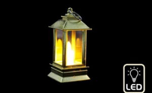 Decorative LED Lantern Gold 4x19cm