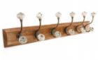 Coat Rack Wooden Base 6 Hook Ceramic Deluxe