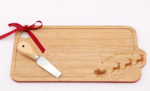 Christmas Cheese Wooden Board 32x15cm Reindeers