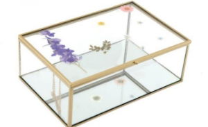 Storage Trinket Box Glass 24x16cm Les Fleurs Design