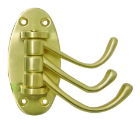 Hook Robe Triple Swivel Brushed Brass