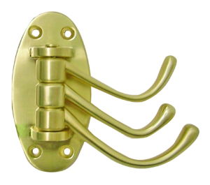 Hook Robe Triple Swivel Brushed Brass