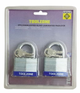 KDPLK063 - 2PC 50MM KEYED ALIKE PADLOCKS