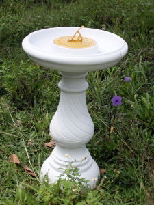 Garden Ornament SWIRL SUNDIAL WHITE MARBLE Colour 80cm