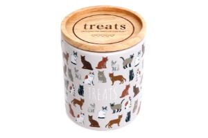 Cat Treat Jar & Lid 14x11cm