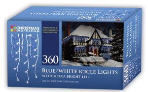Christmas Lights  360 LED White Icicle Chaser