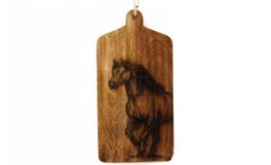 Cheese Board Wood Engraved HORSE 30cm