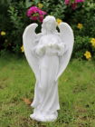 Garden Ornament ANGEL OF BIRDS WHITE Colour 36cm