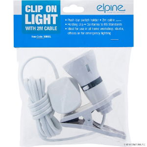 Lampholder Clip on BC 2Mtr. Flex & Plug