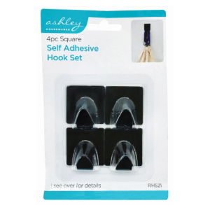 Hook Self Adhesive Black Oval x4