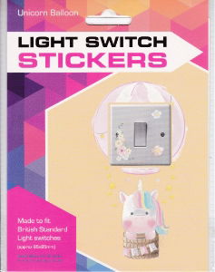 Sticker Set for Light Switch Unicorn Balloon