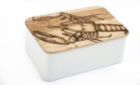 Storage Tin & Lid Metal & Wood 25x17cm - Various Sizes