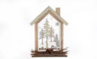 Christmas Ornament House & Deer 19x14cm