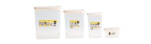Food Box Rect. SEAL IT Airtight Clear & Beige x4 Ass.