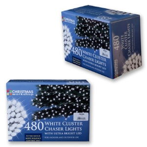 Christmas Lights LED 480 White Cluster Chaser