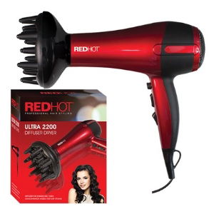 Hair Dryer RED HOT Professional 2200Watt & Diffuser