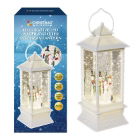 Christmas LED Lantern Water & Glitter Snowman White