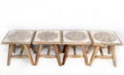 Planter Stand Stool 25cm Hand Carved Wood Ass. Designs