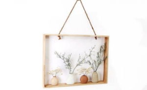 Wall Plaque Floral Jars x5 in Frame 38x32cm