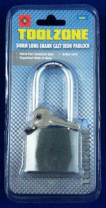 Padlock Cast Iron 50mm Long Shackle