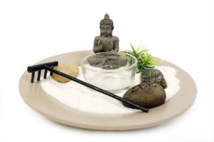 Night Light Holder Zen Garden with Buddha 16cm