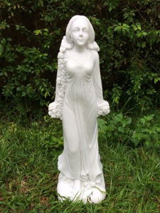 Garden Ornament FLORA GODDESS OF FLOWERS WHITE Colour 85cm