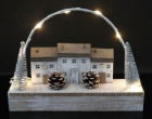 Christmas LED House Design 20x15cm Silver