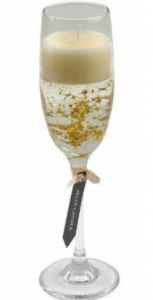 Christmas Champagne Glass 5x22.5cm Confetti Jelly Candle