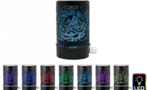 Oil Burner Buddha Black LED 13x7cm