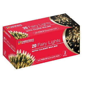 Christmas Lights Shadeless  20 Clear