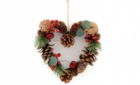 Christmas Wreath Cone & Eucalyptus Heart Shape 25cm