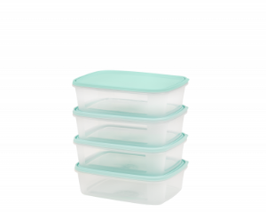 Food Box Rect. 1.0Ltr. EVERYDAY Clear Base x4