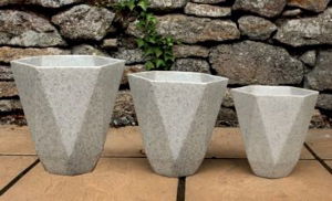 Garden Planter Hex Granite Colour - Various Sizes