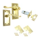 Handle Latch Set Georgian Brass