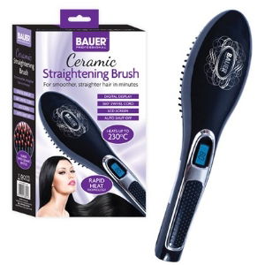 Hair Straigtening Brush Ceramic BAUER LCD Disply