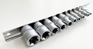 TorxStar Sockets on Rail 10Pce.