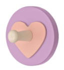 Hook Robe Wooden Heart Design White Peg