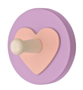 Hook Robe Wooden Heart Design White Peg