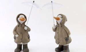 Duck Ornament in Grey Coat 27cm