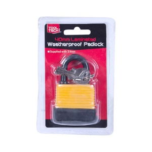 Padlock Laminated Weatherproof 40mm 3Keys