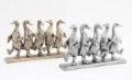 Ornamental Dancing Ducks x5 on Plinth Antique - Various Colours