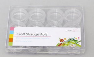 Storage Cannisters Round Plastic Screw Down Lid x12 in Case