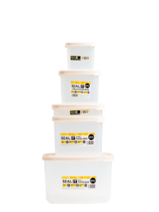 Food Box Rect. SEAL IT Airtight Clear & Beige x6 Ass.