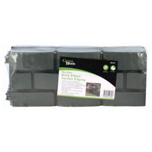 Lawn Edging Grey Brick Effect Plastic