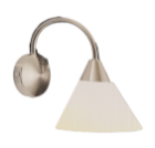 Wall Light PARMA Brushed Chrome & Glass Shade 40Watt SES