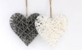 Ornamental Hanging Woven Heart 25cm Grey
